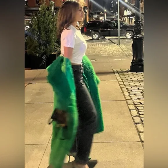 Urban Outfitters Green Teddy Jacket Plush Oversized Design